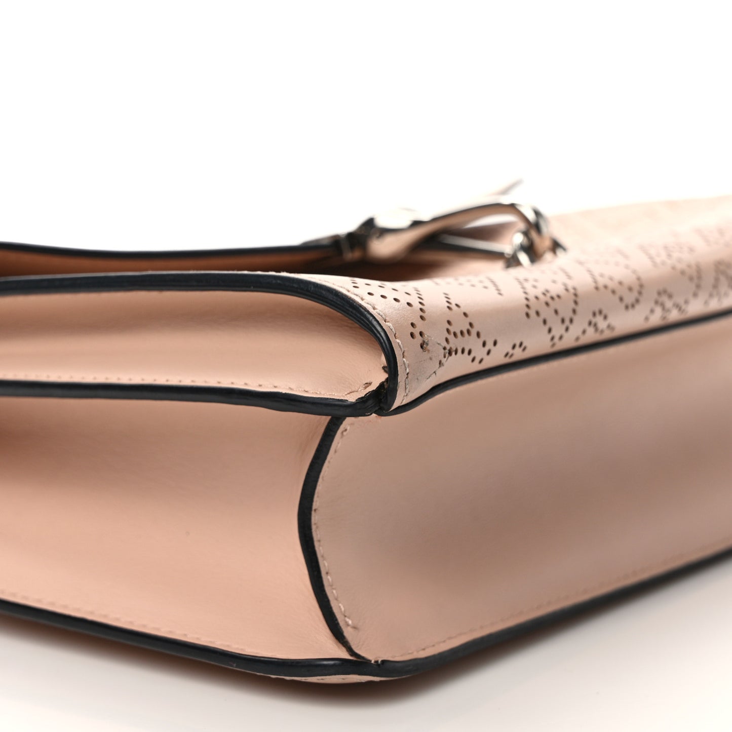 Calfskin Perforated Small Macken Crossbody Bag Pale Fawn Pink
