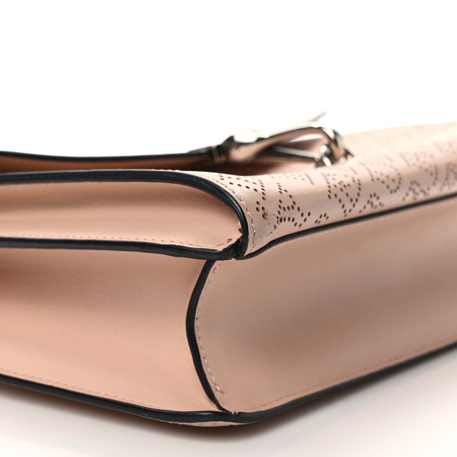 Burberry Calfskin Perforated Small Macken Crossbody Bag Pale Fawn Pink 8 of 11