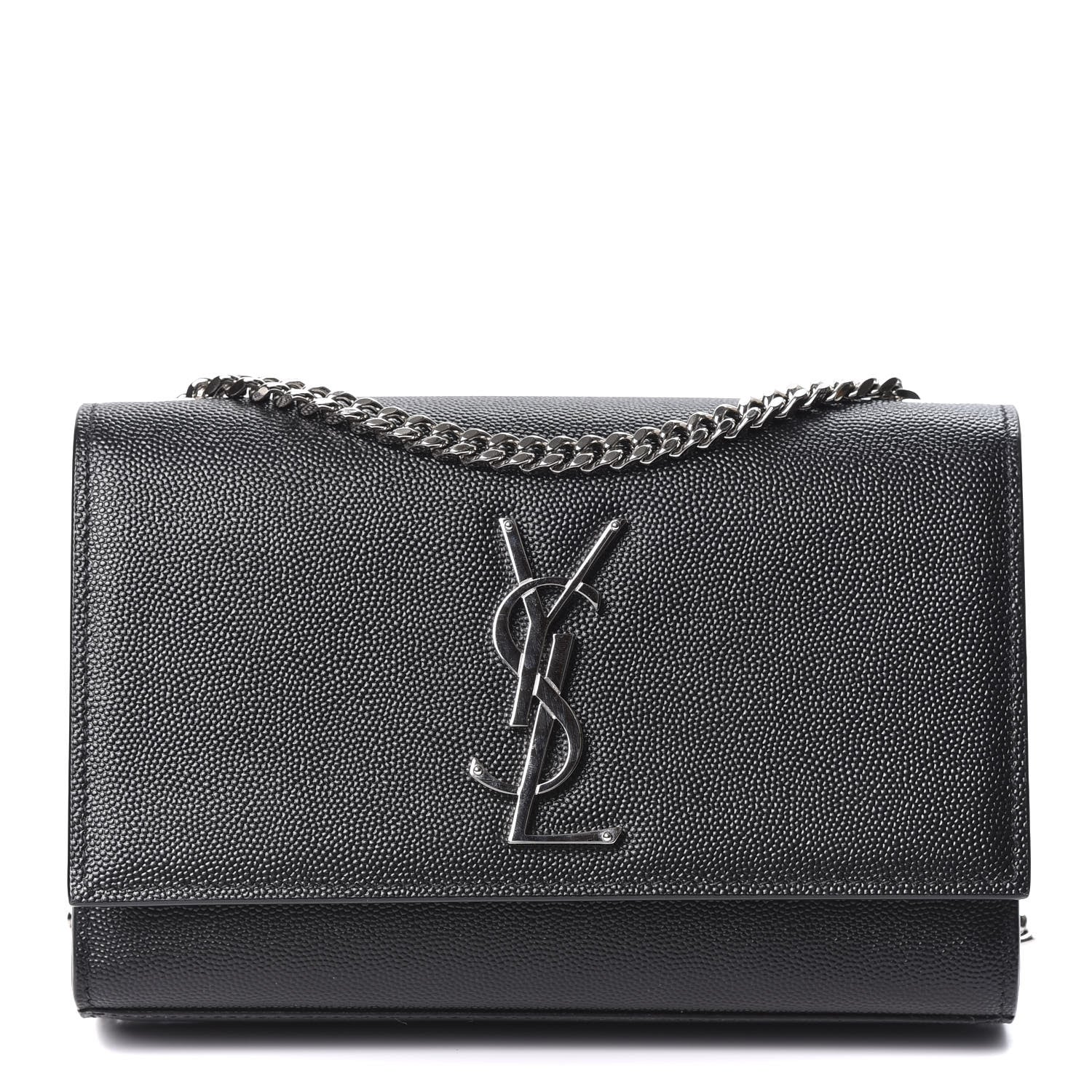 Saint Laurent Grain De Poudre Small Monogram Kate Satchel Black 1 of 10