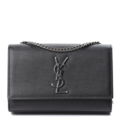 Saint Laurent Grain De Poudre Small Monogram Kate Satchel Black 1 of 10