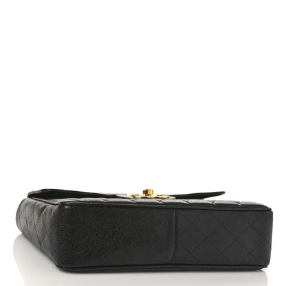 Chanel Caviar Quilted XL Jumbo Single Flap Black 4 of 10