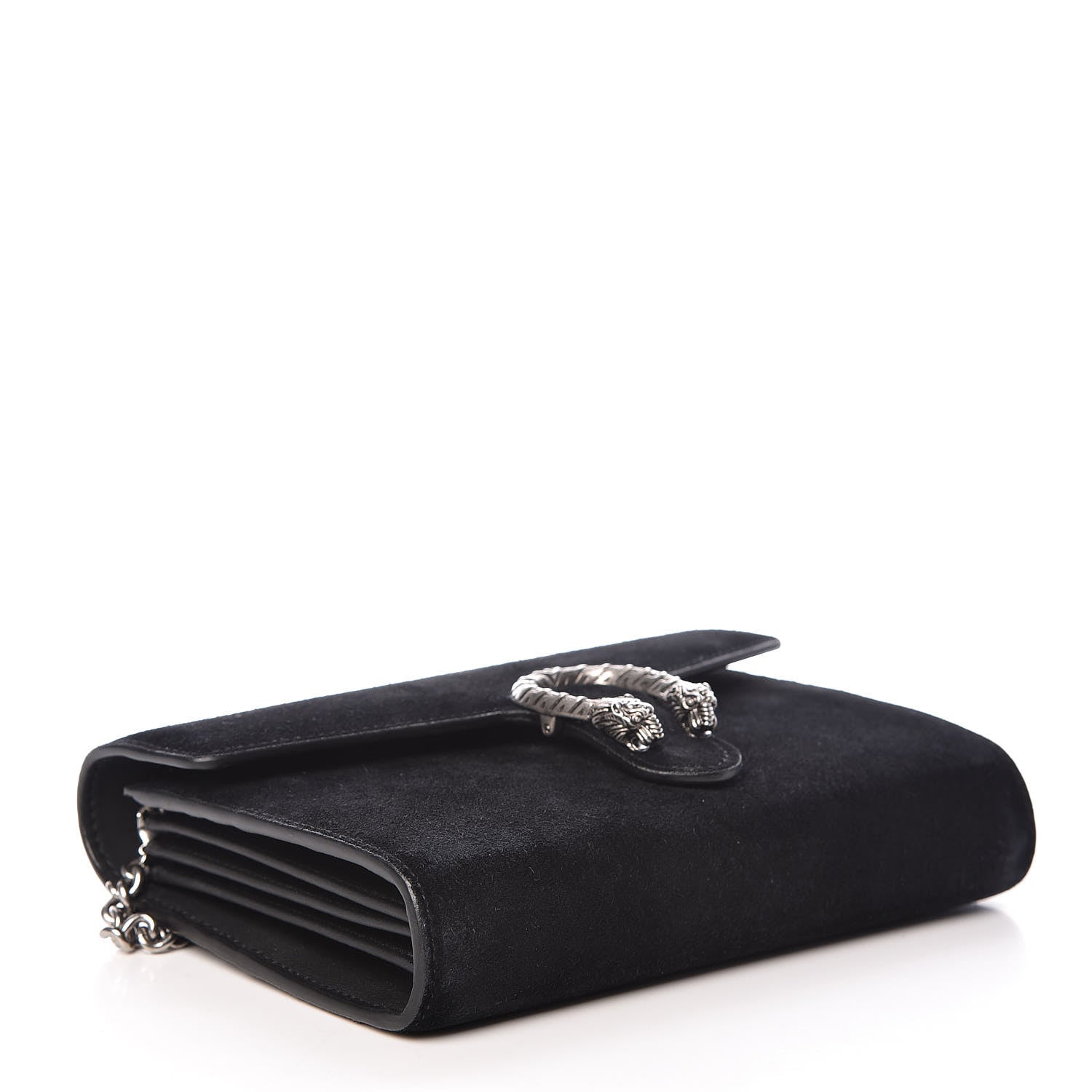 Gucci Suede Mini Dionysus Chain Wallet Black 4 of 14