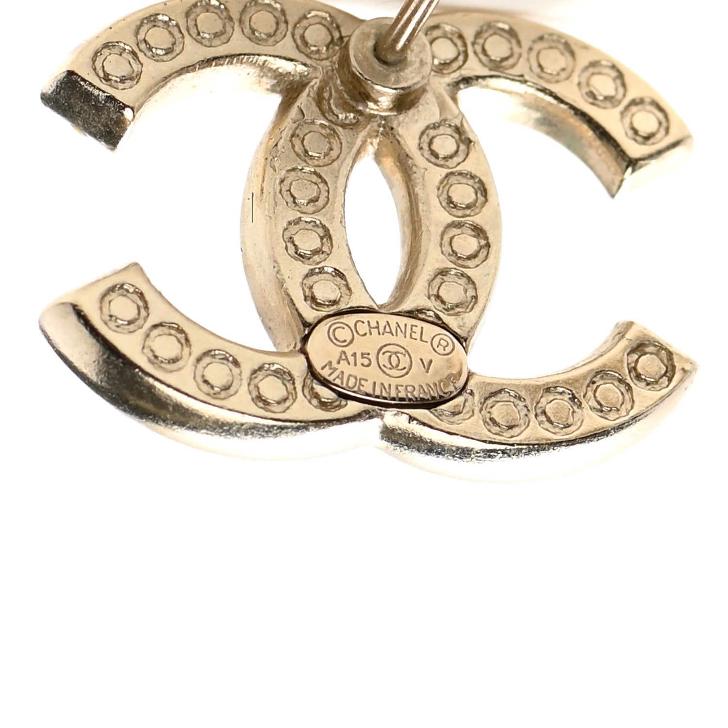 Chanel Crystal CC Earrings Gold 4 of 4