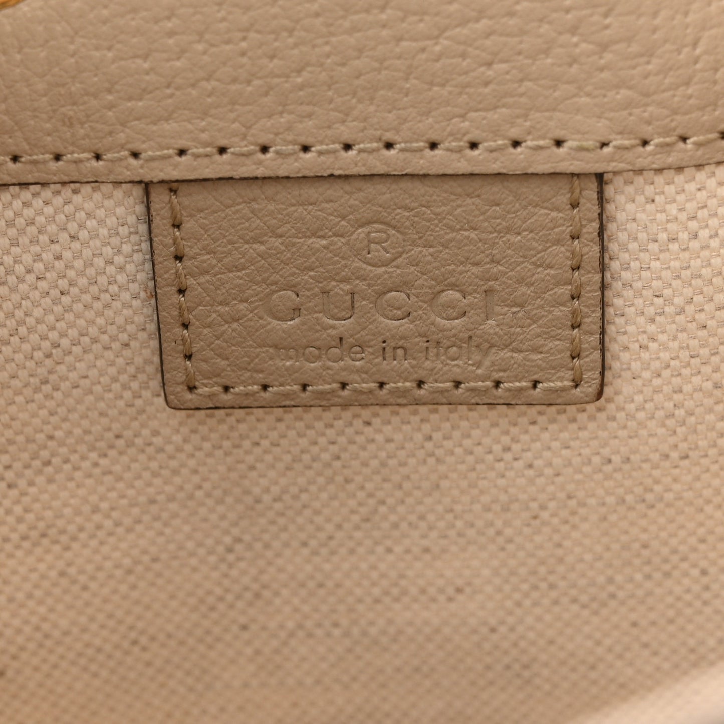 GG Supreme Monogram Textured Calfskin Web Mini Ophidia Bucket Bag Beige Ebony Mystic White Oatmeal