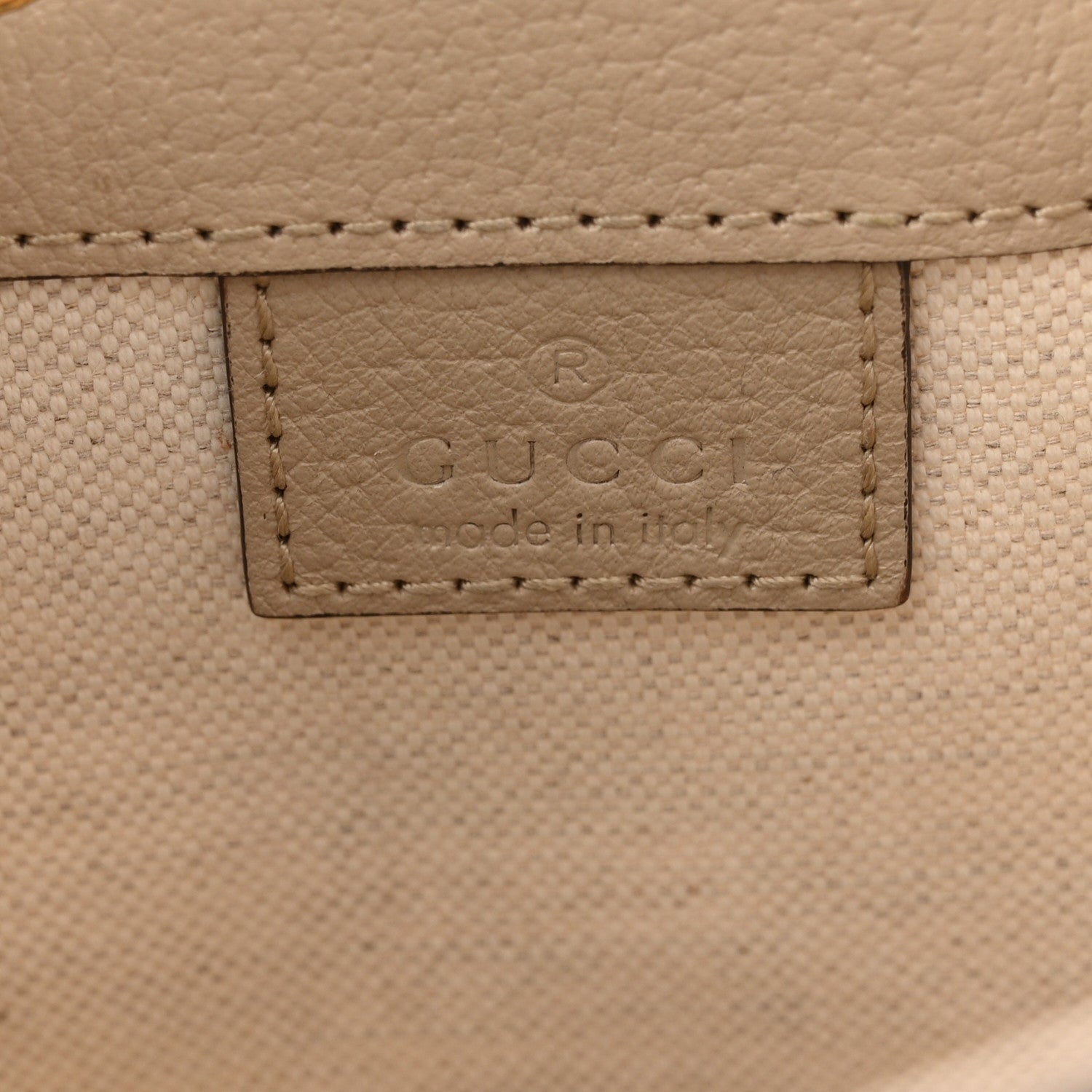 Gucci GG Supreme Monogram Textured Calfskin Web Mini Ophidia Bucket Bag Beige Ebony Mystic White Oatmeal 6 of 14