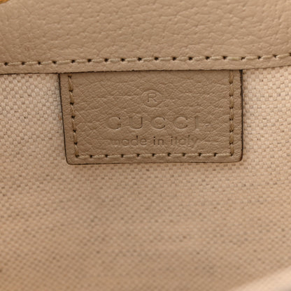 Gucci GG Supreme Monogram Textured Calfskin Web Mini Ophidia Bucket Bag Beige Ebony Mystic White Oatmeal 6 of 14