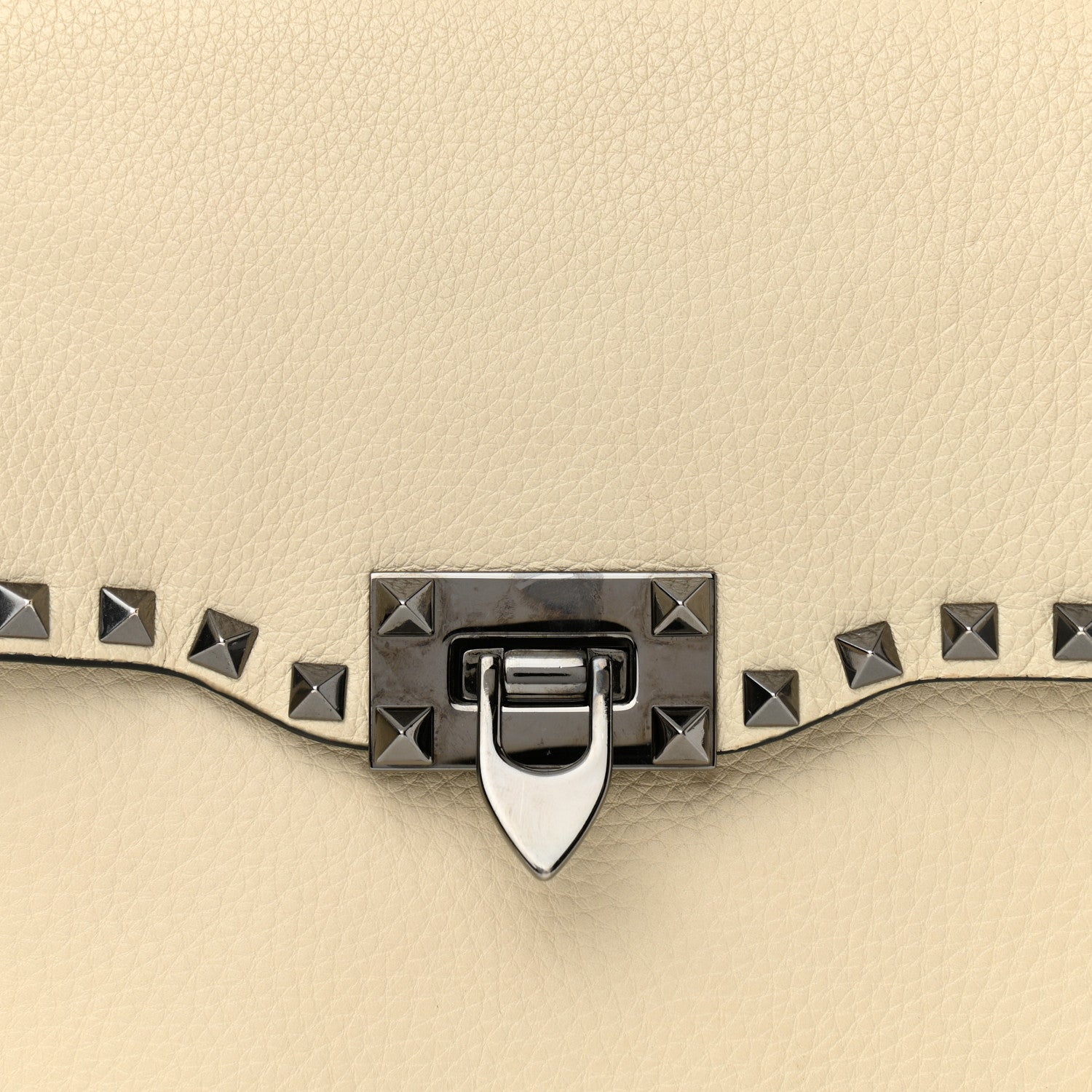 Valentino Garavani Grained Calfskin Rockstud Top Handle Flap Shoulder Bag Light Ivory 7 of 10