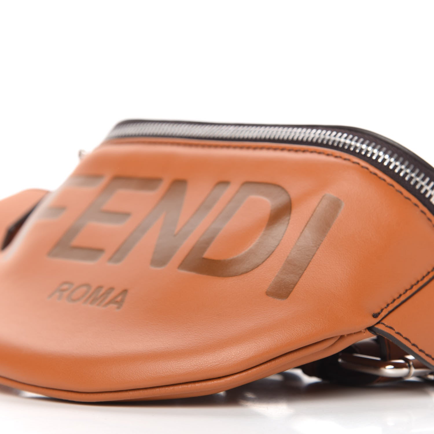 Fendi Vitello Grace Light Logo Embossed Small Belt Bag Brandy 9 of 10