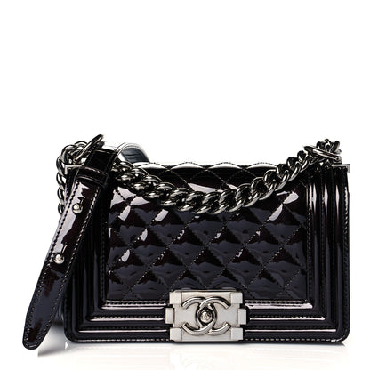 Chanel Patent Calfskin Quilted Small Boy Flap Black 1 of 13