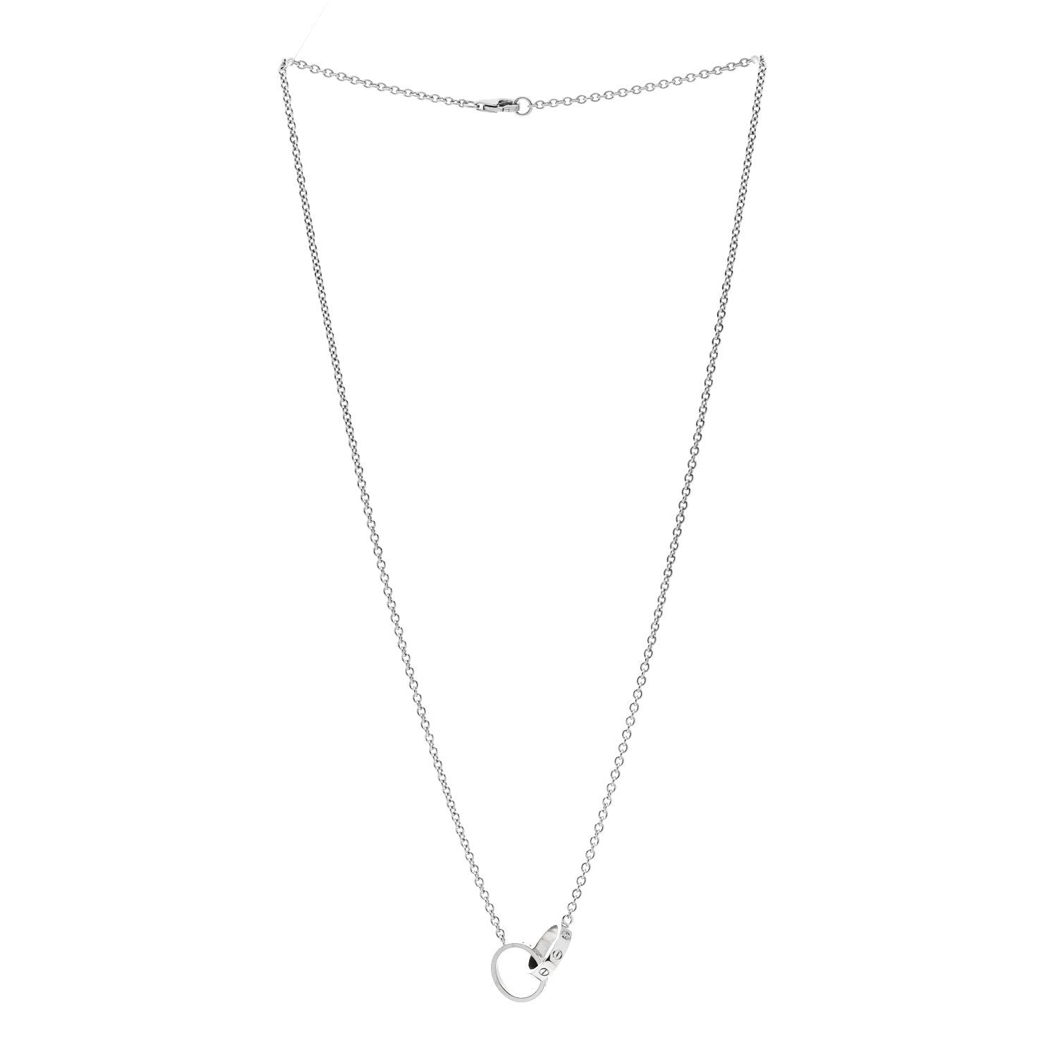 Cartier 18K White Gold Interlocking LOVE Necklace 3 of 5