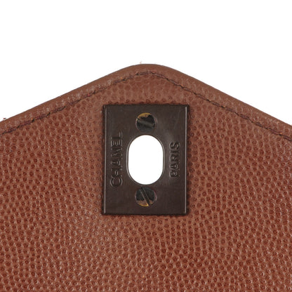 Chanel Caviar Flap Top Handle Bag Brown 6 of 9