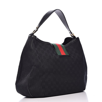 Gucci Monogram Large New Ladies Web Hobo Black 3 of 15