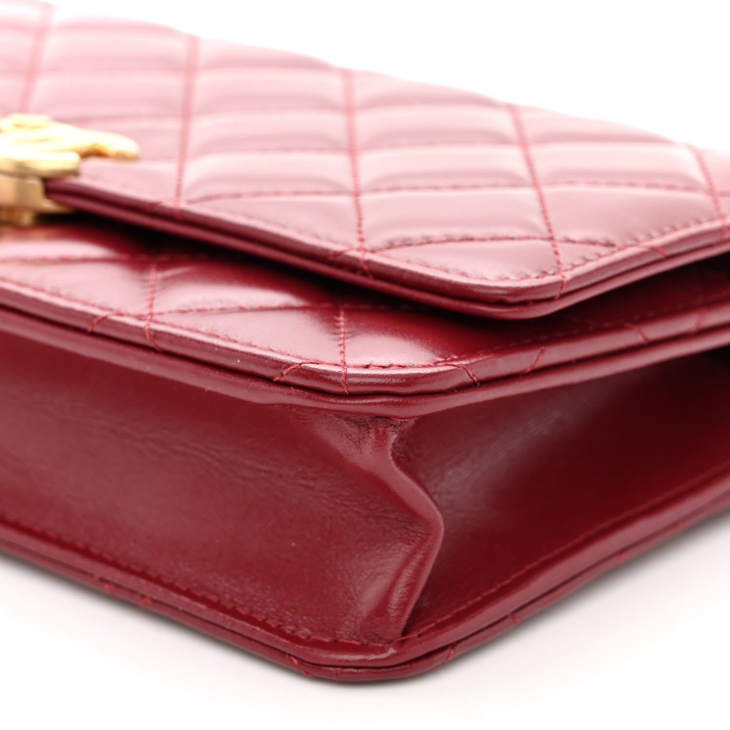 Chanel Calfskin Quilted Perfect FIt Wallet On Chain WOC Burgundy 11 of 11