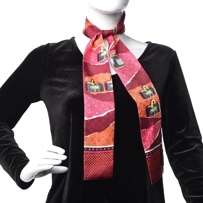 Louis Vuitton Silk Monogram Wallpaper Bandeau Burgundy 2 of 4