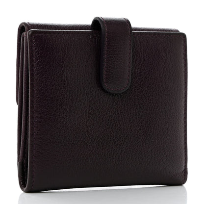 Chanel Glazed Goatskin Camellia Embossed French Flap Wallet Purple 3 of 9