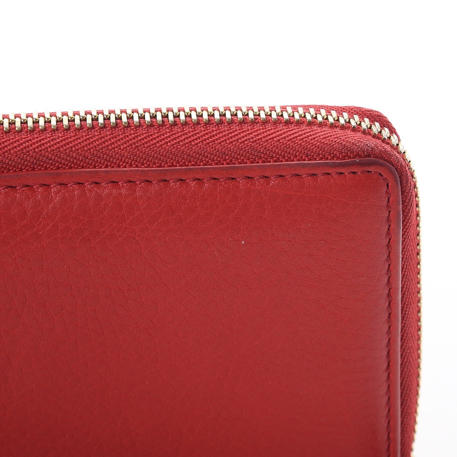 Gucci Pebbled Calfskin Soho Zip Around Wallet Red 9 of 11