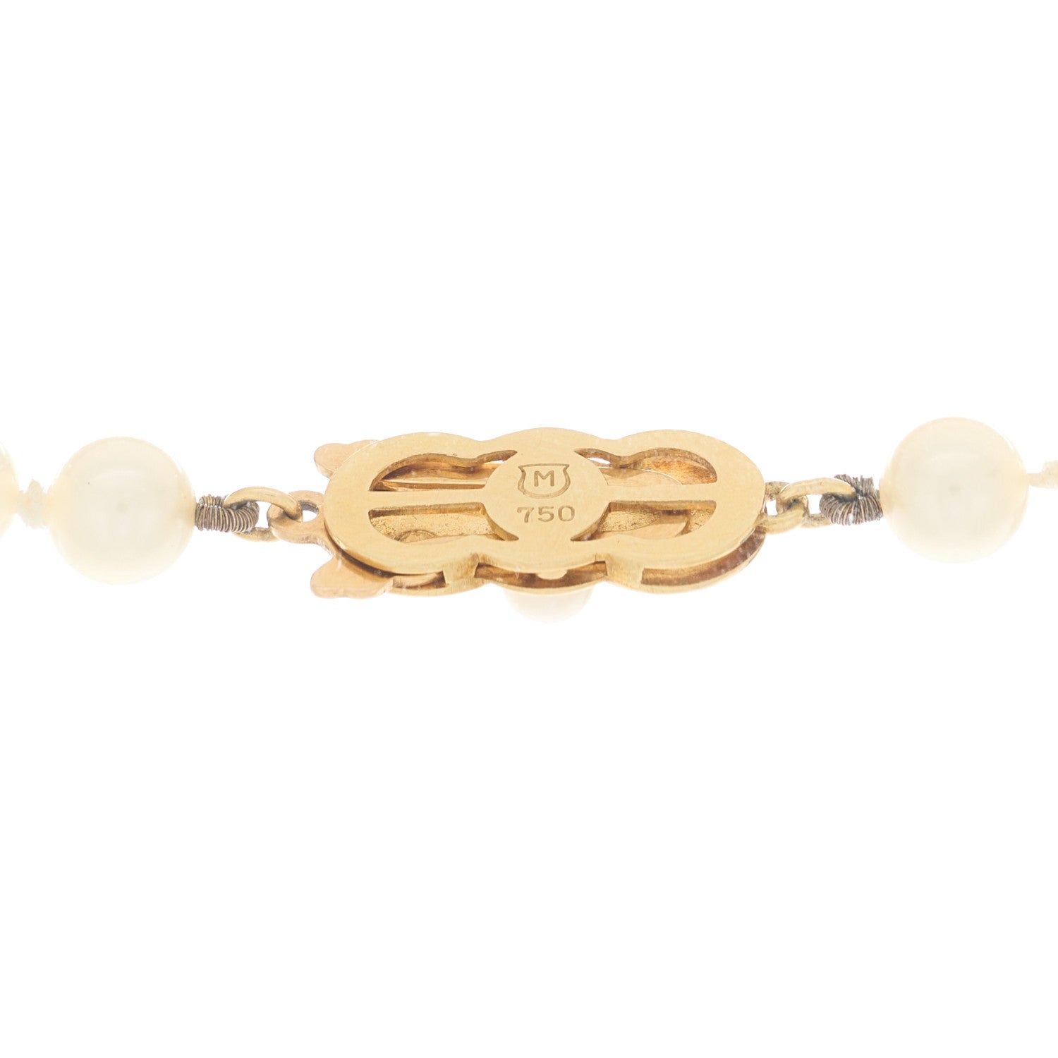 Mikimoto 18K Yellow Gold Akoya Cultured Pearl 5.5-6mm Strand Necklace 4 of 5