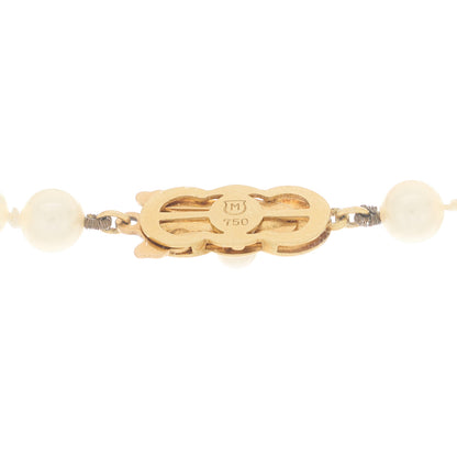 Mikimoto 18K Yellow Gold Akoya Cultured Pearl 5.5-6mm Strand Necklace 4 of 5