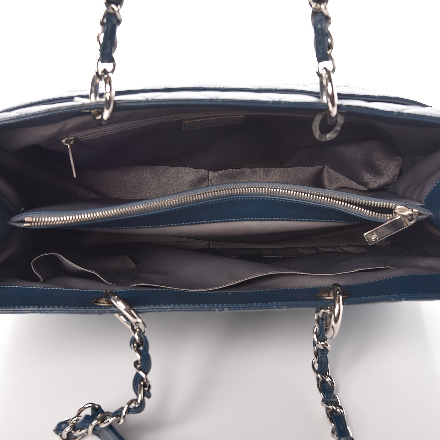 Chanel Caviar Quilted XL Grand Shopping Tote GST Navy Blue 5 of 15