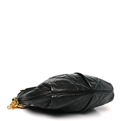 Christian Dior Calfskin Macrocannage Walk In Dior Hobo Black 4 of 10