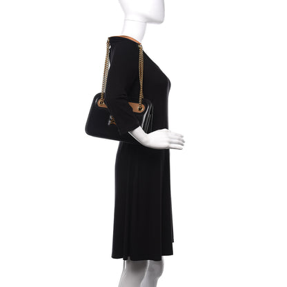 Fendi Vitello Glacier Karligraphy Pocket Shoulder Bag Black Gingerbread 2 of 11