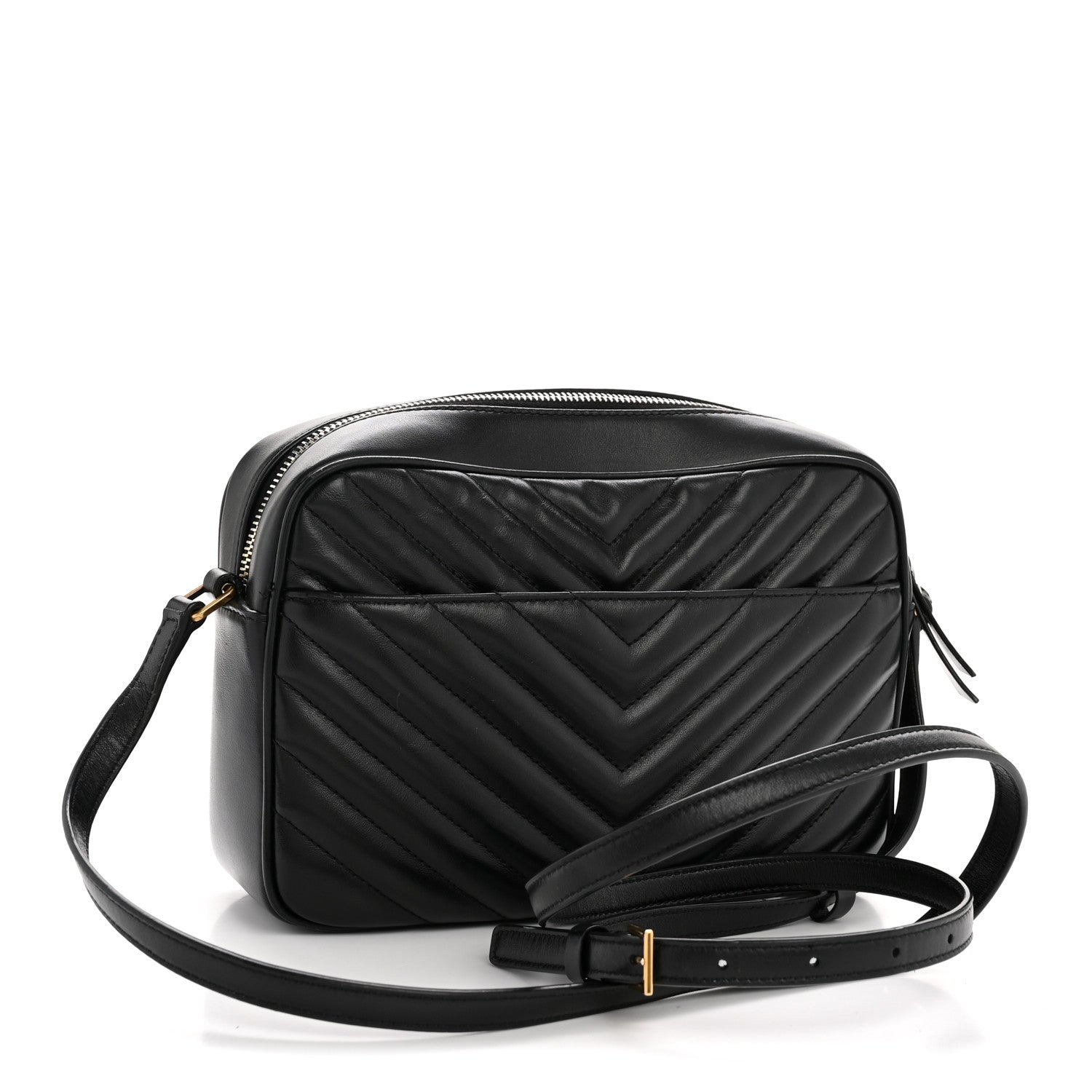 Saint Laurent Calfskin Matelasse Monogram Lou Camera Bag Black 3 of 13