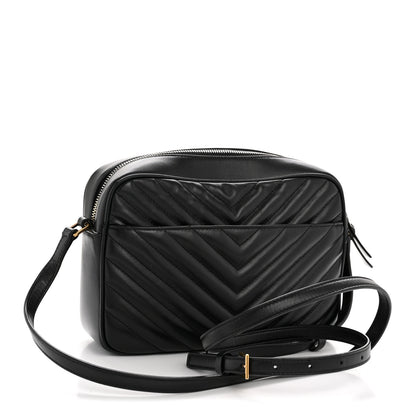 Saint Laurent Calfskin Matelasse Monogram Lou Camera Bag Black 3 of 13