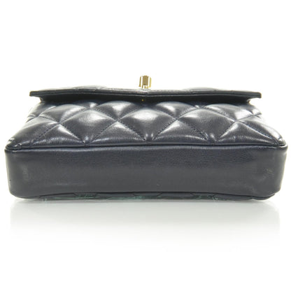 Chanel Lambskin Quilted Flap Belt Bag Navy 4 of 10