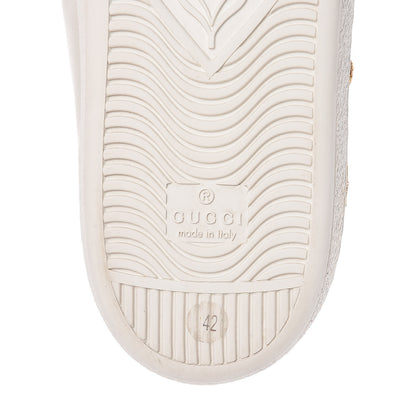 Gucci Calfskin Nappa Web LOVED Embroidered Womens Ace Sneakers 42 White Red Flame Notte 6 of 8