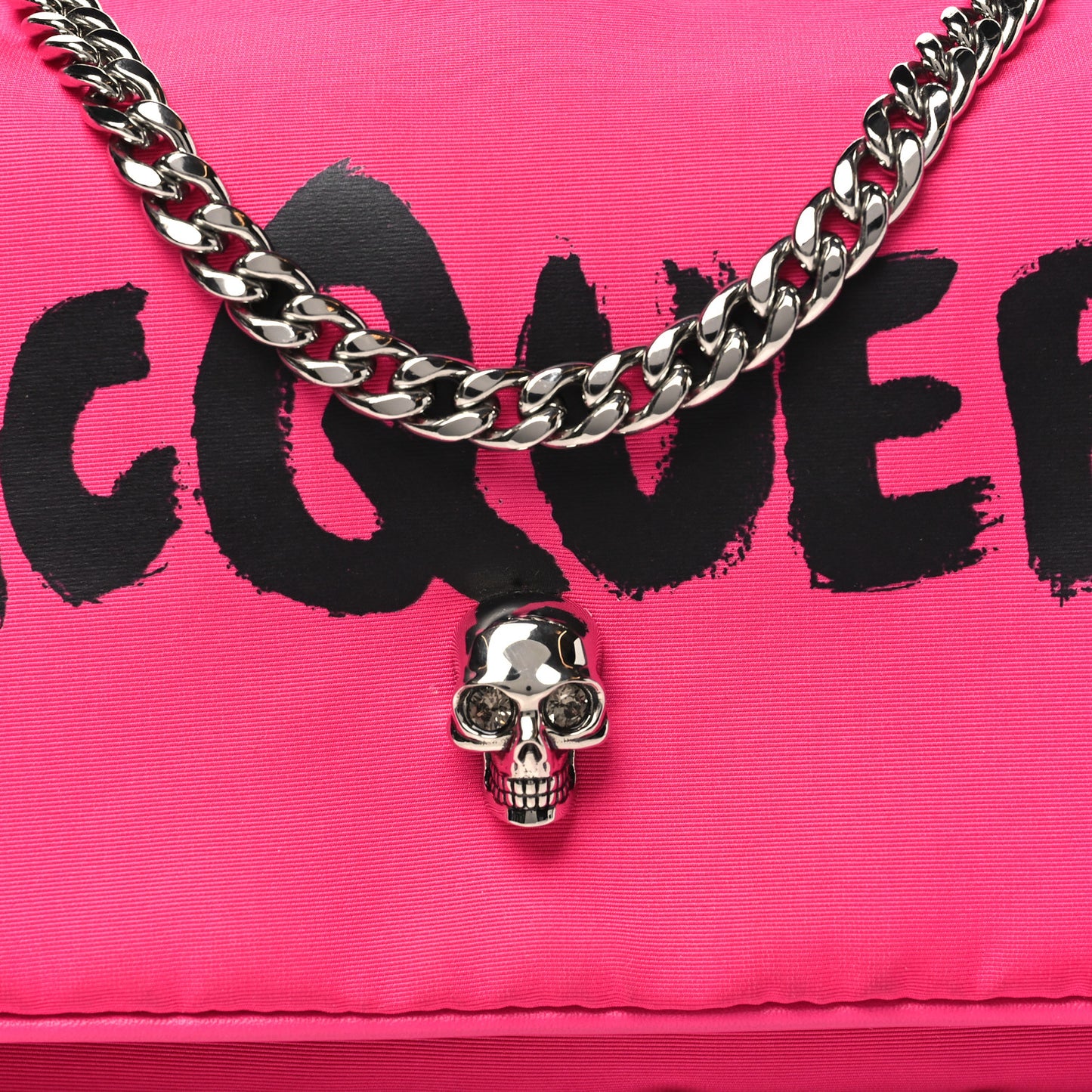 Nylon Graffiti Skull Small Crossbody Bag Pink