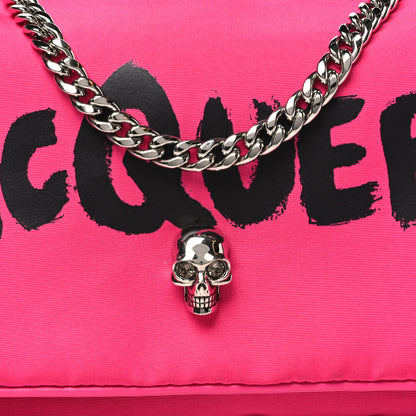 Alexander McQueen Nylon Graffiti Skull Small Crossbody Bag Pink 8 of 13