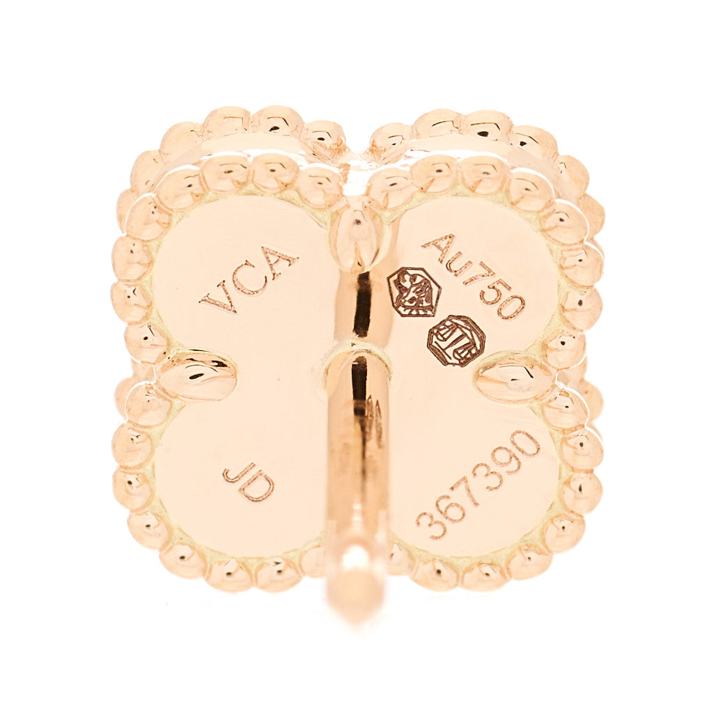 Van Cleef & Arpels 18K Rose Gold Carnelian Sweet Alhambra Earrings 3 of 3