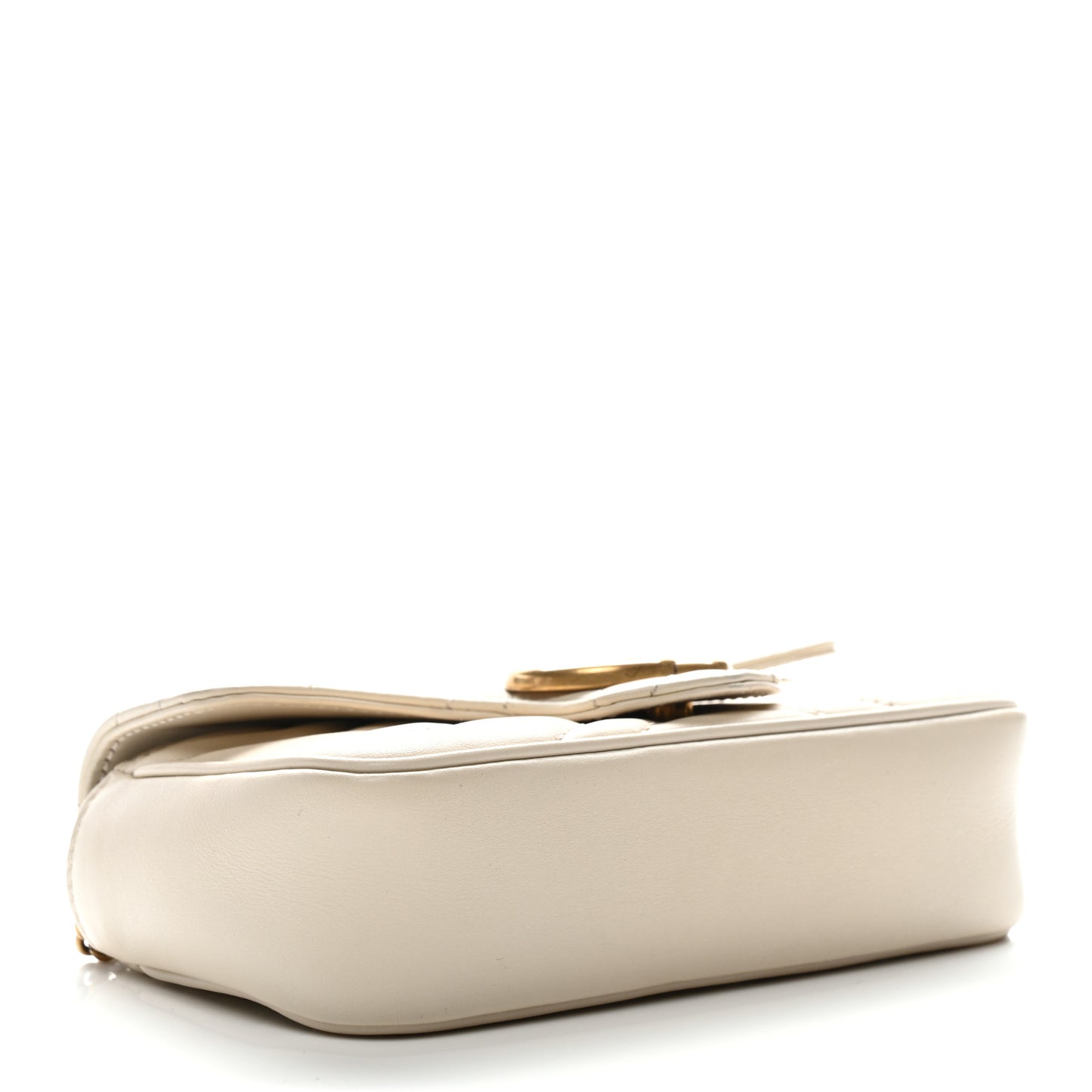 Calfskin Matelasse Super Mini GG Marmont Shoulder Bag White