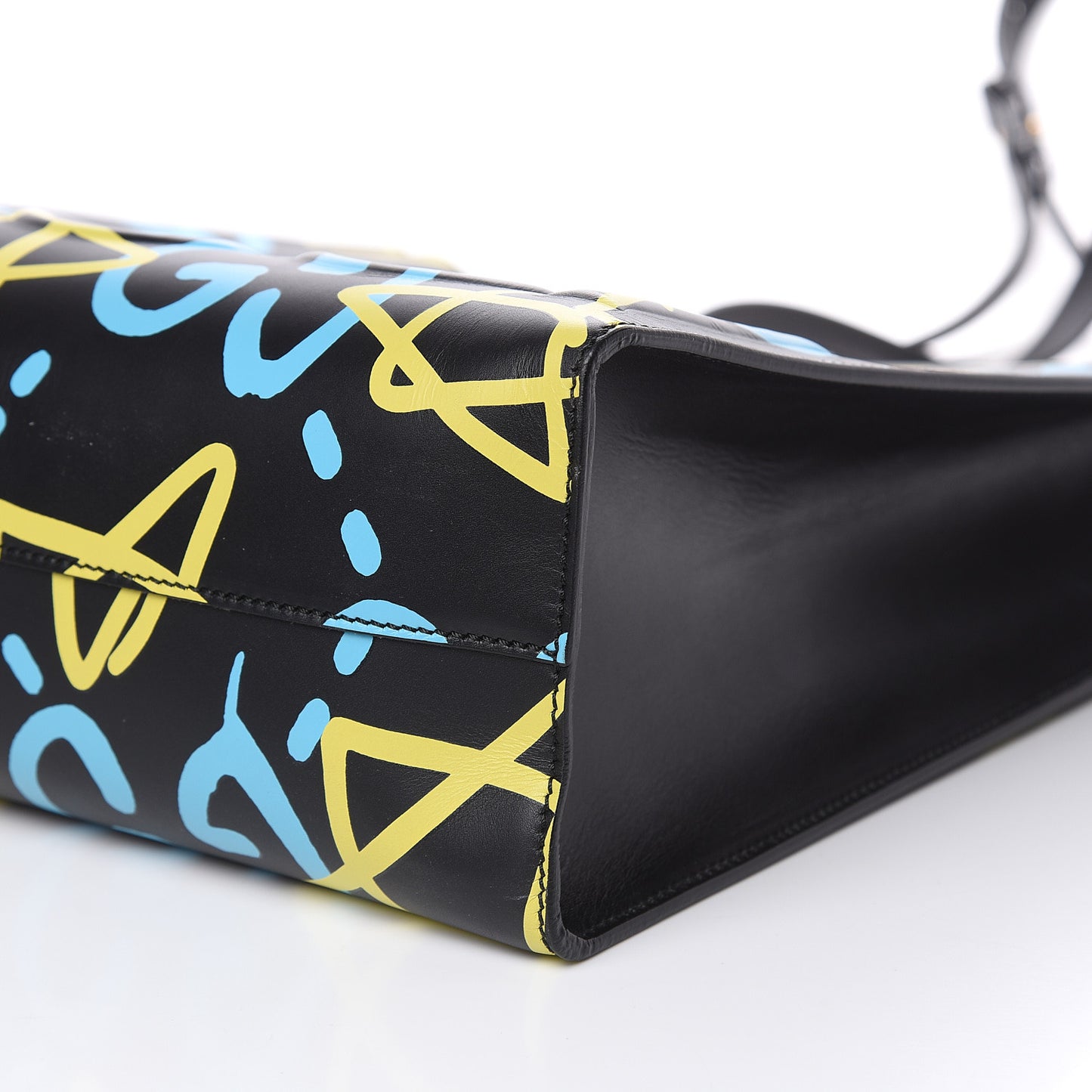 Calfskin GucciGhost Medium XL Tote Black New Acquamarine