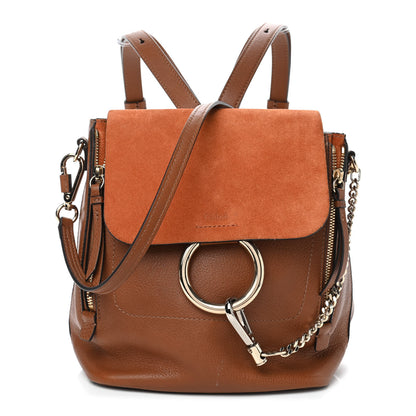 Chloe Suede Calfskin Small Faye Backpack Tan 1 of 7