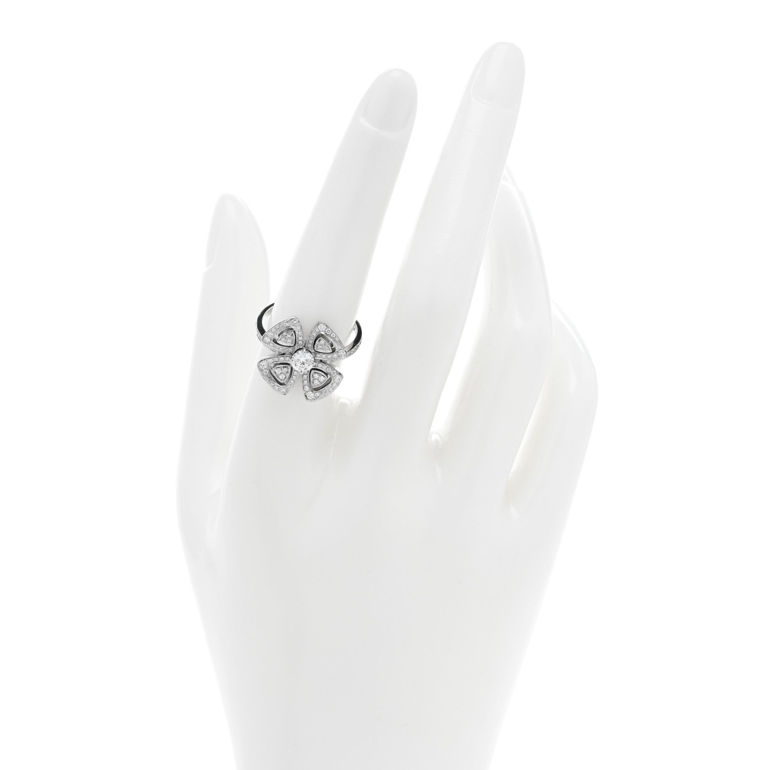 Bulgari 18K White Gold Diamond Fiorever Ring 56 7.5 2 of 5