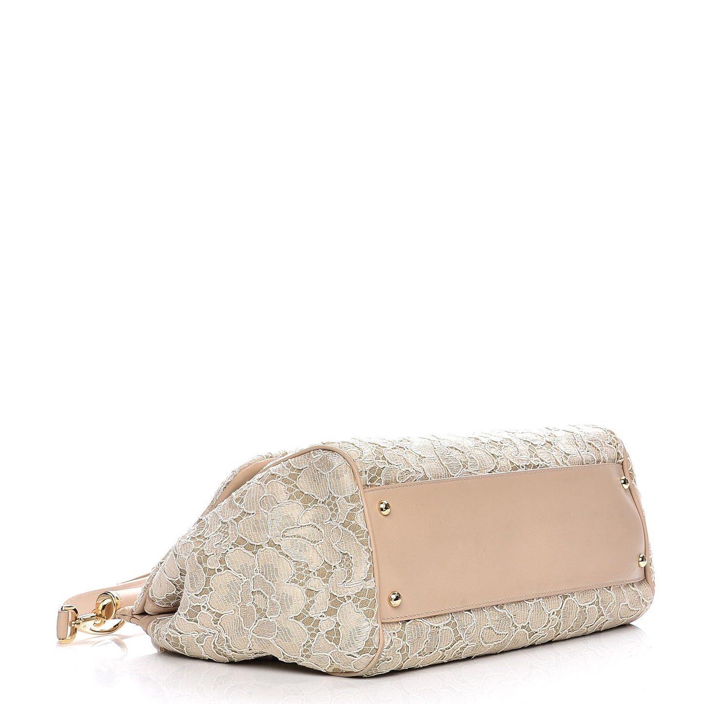 Calfskin Lace Large Miss Sicily Satchel Nude
