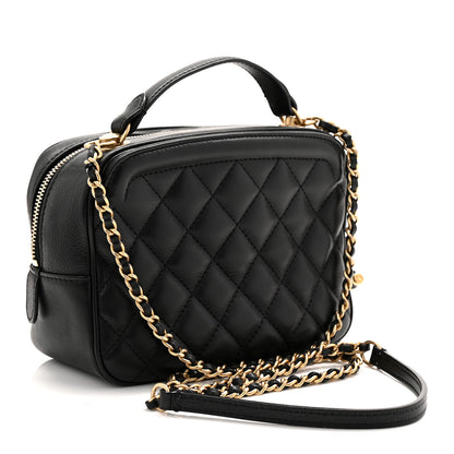 Chanel Calfskin Quilted CC Small Vanity Case Black 3 of 10