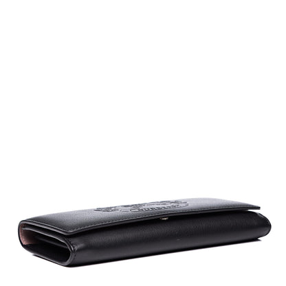 Burberry Calfskin Crest Embossed Continental Wallet Black 3 of 9