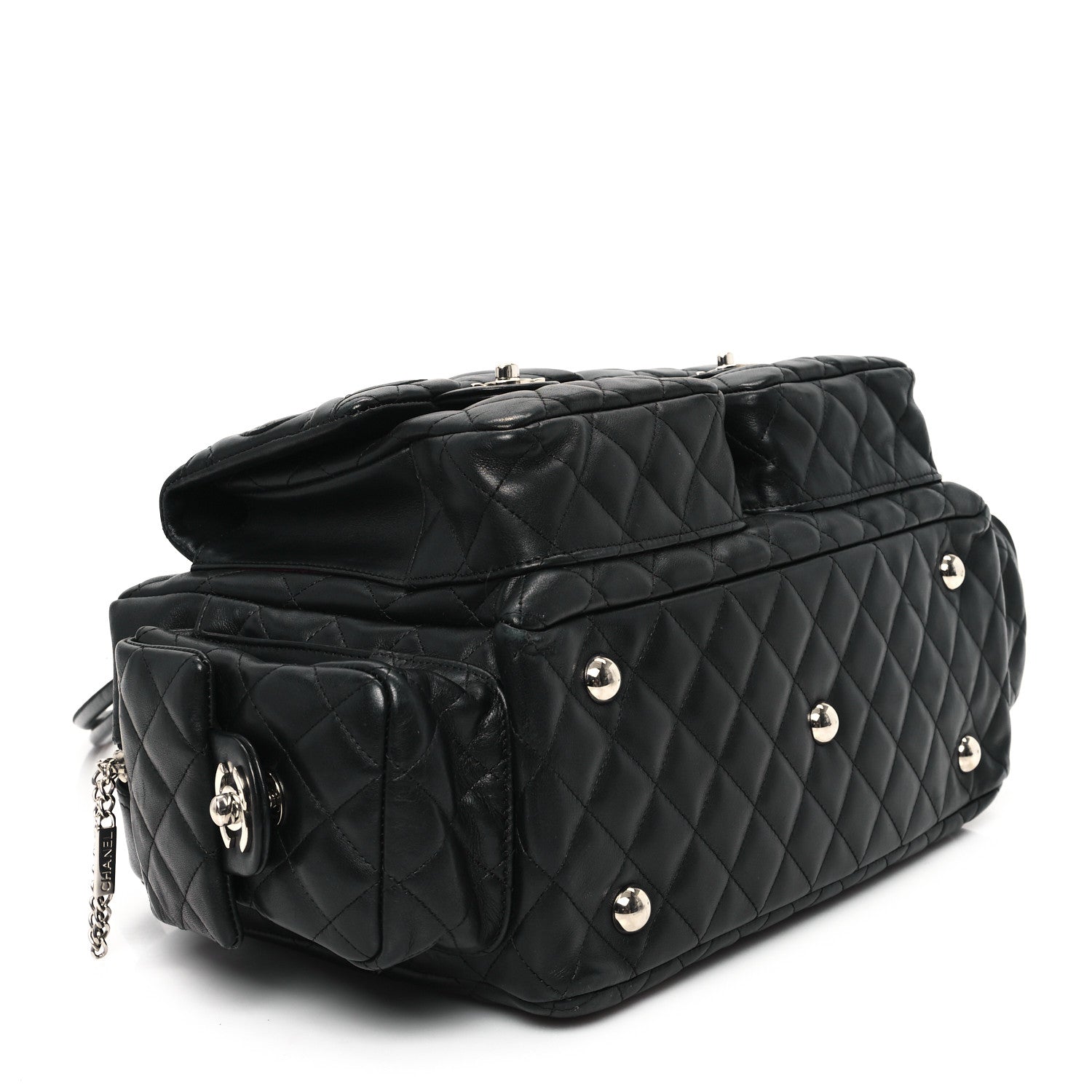 Chanel Calfskin Quilted Large Cambon Multipocket Reporter Black 4 of 13