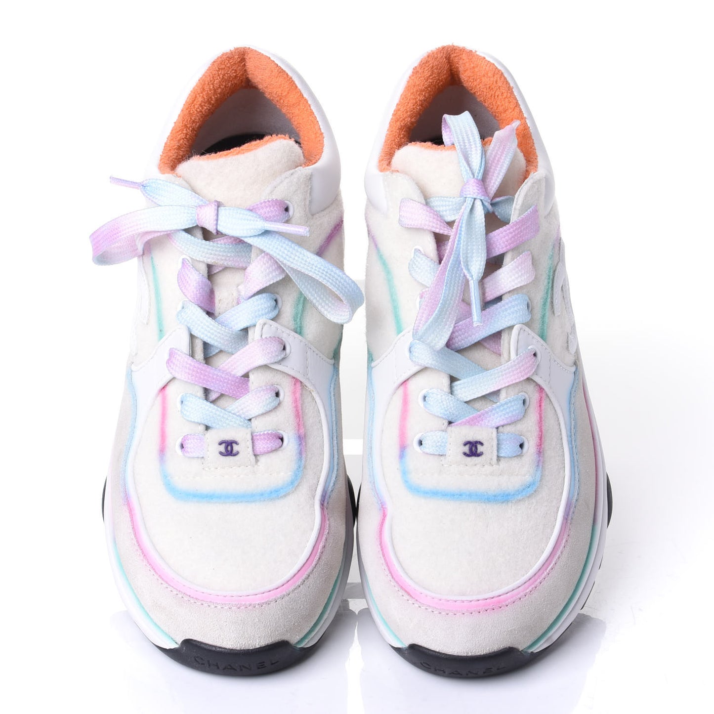 Wool Suede Calfskin CC Sneakers 39 Multicolor
