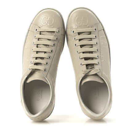 Gucci Calfskin GG Tennis Embossed Ace Sneakers 37 Mystic White 6 of 13