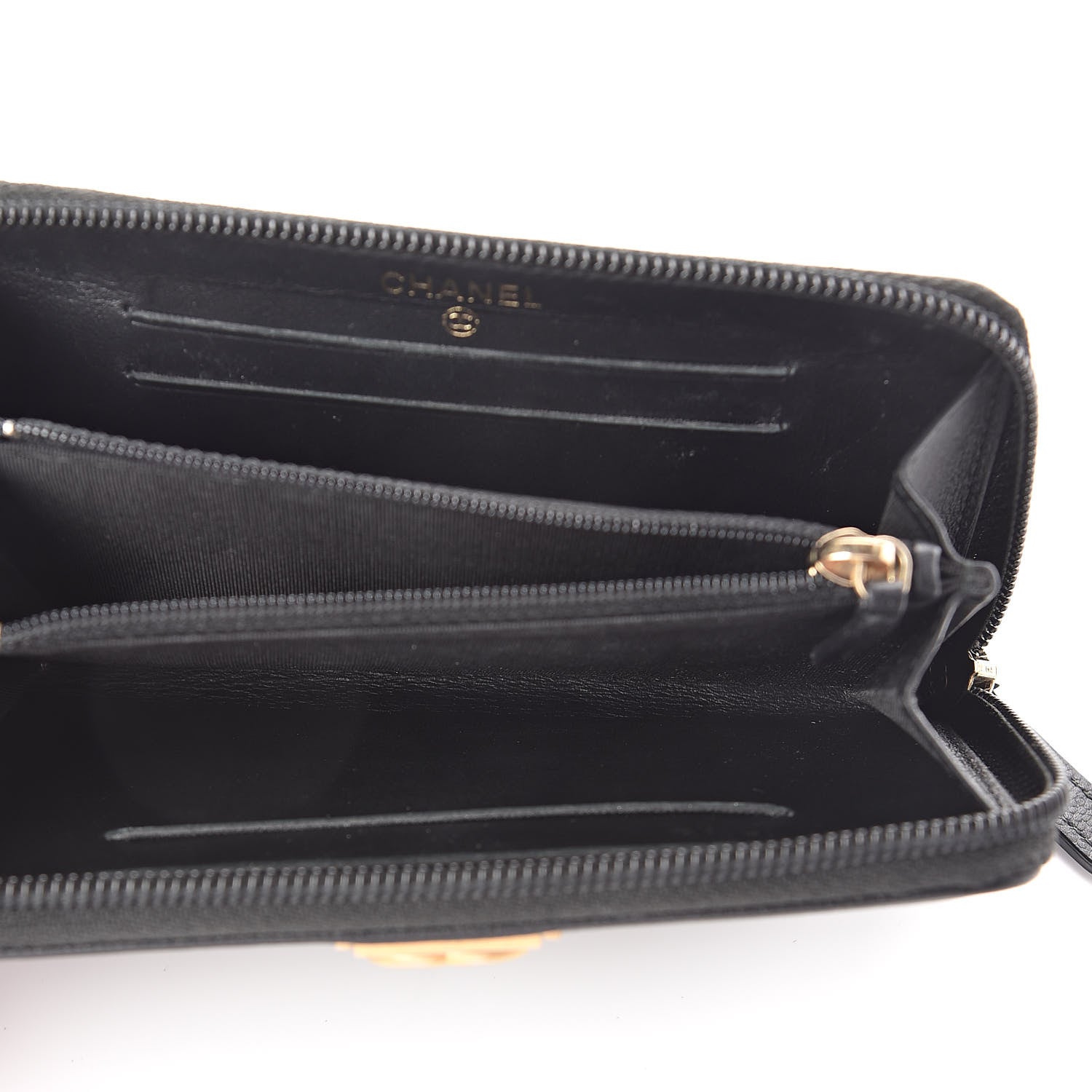 Chanel Caviar Quilted Small Boy Zip Around Wallet Black 5 of 12