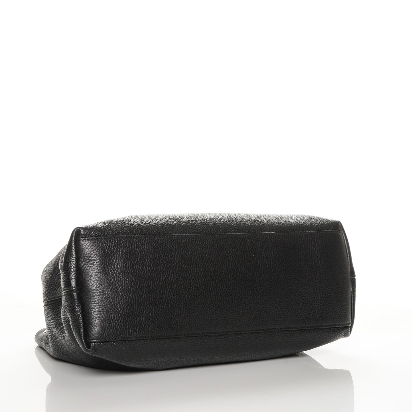 Pebbled Calfskin Studded Medium Soho Chain Shoulder Bag Black