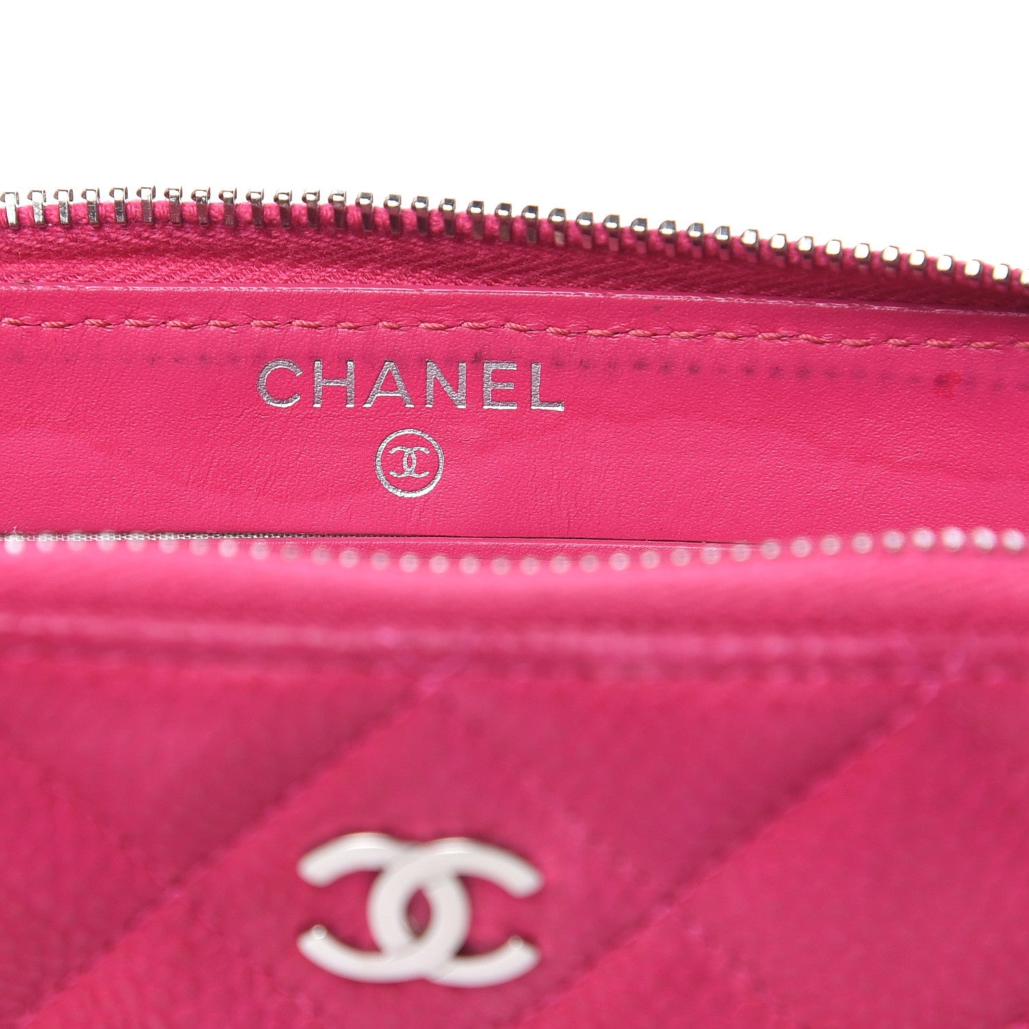 Chanel Iridescent Caviar Quilted Small Zip Around Wallet Pink 7 of 12