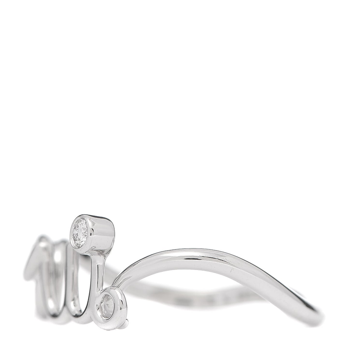 18K White Gold Diamond Oui Ring 53 6.5