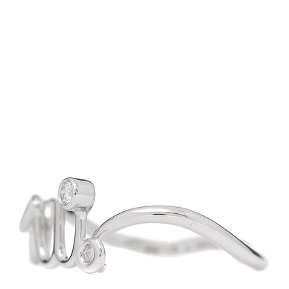 Christian Dior 18K White Gold Diamond Oui Ring 53 6.5 3 of 5