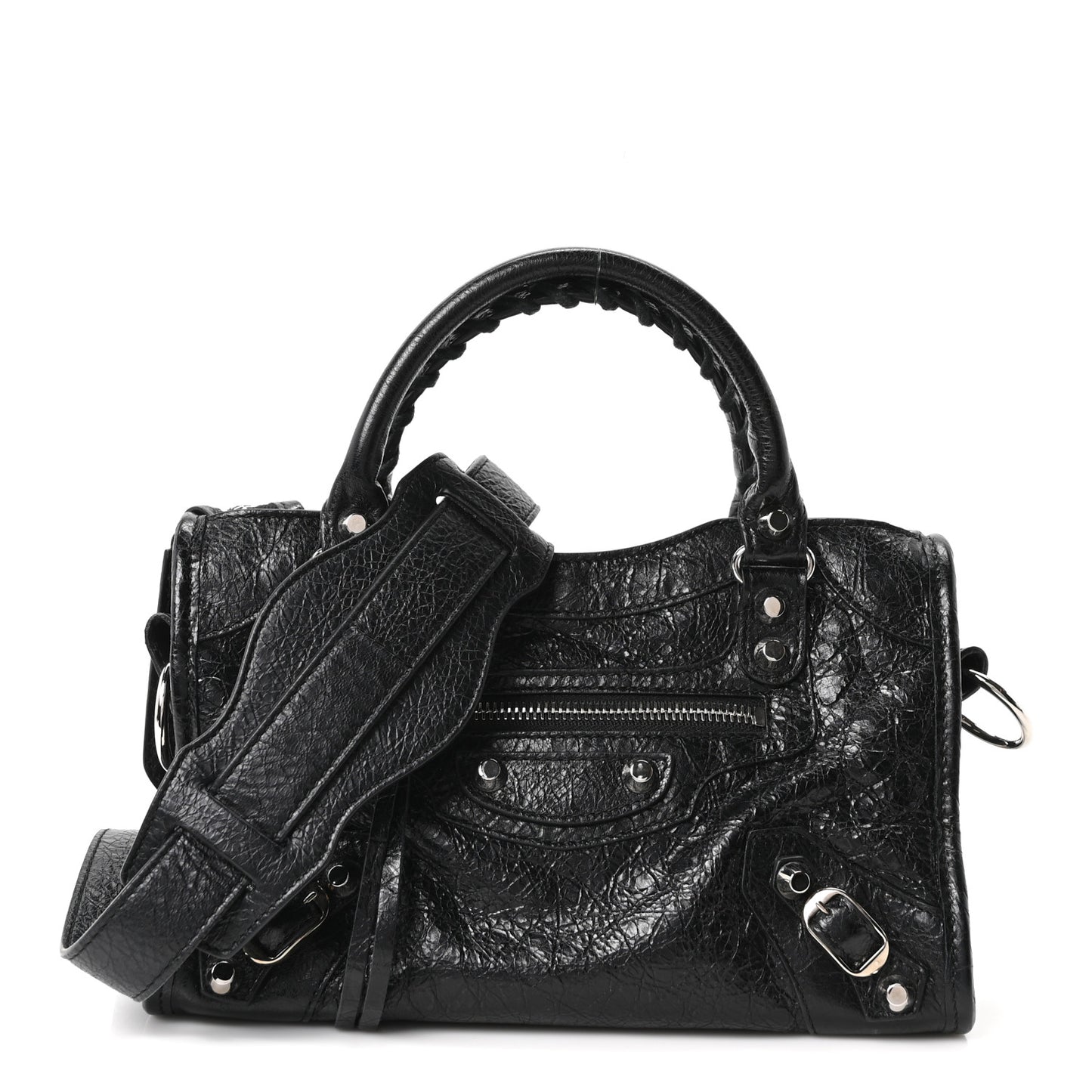 Agneau Classic Silver Hardware Mini City Black