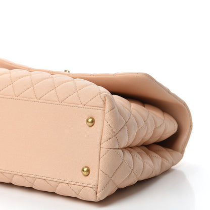 Chanel Caviar Quilted Medium Coco Handle Flap Light Beige 7 of 11