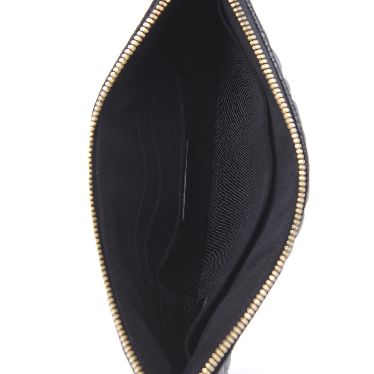 Caviar Camellia Embossed Cosmetic Pouch Black